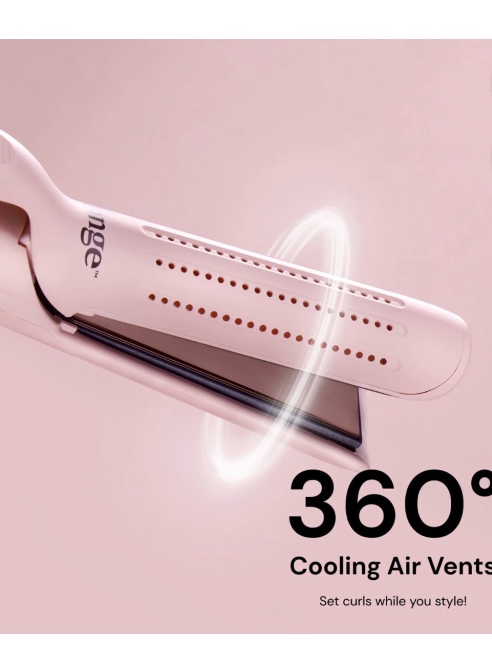 Lange Pink Ceramic Hair Straightener with Cooling Air Vents